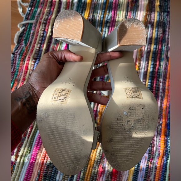 Tan Nicole Miller Rhinestone Ankle Strap Heels - Picture 4 of 8